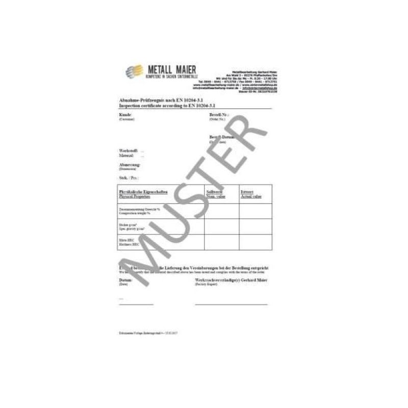 Material certificate, certificate