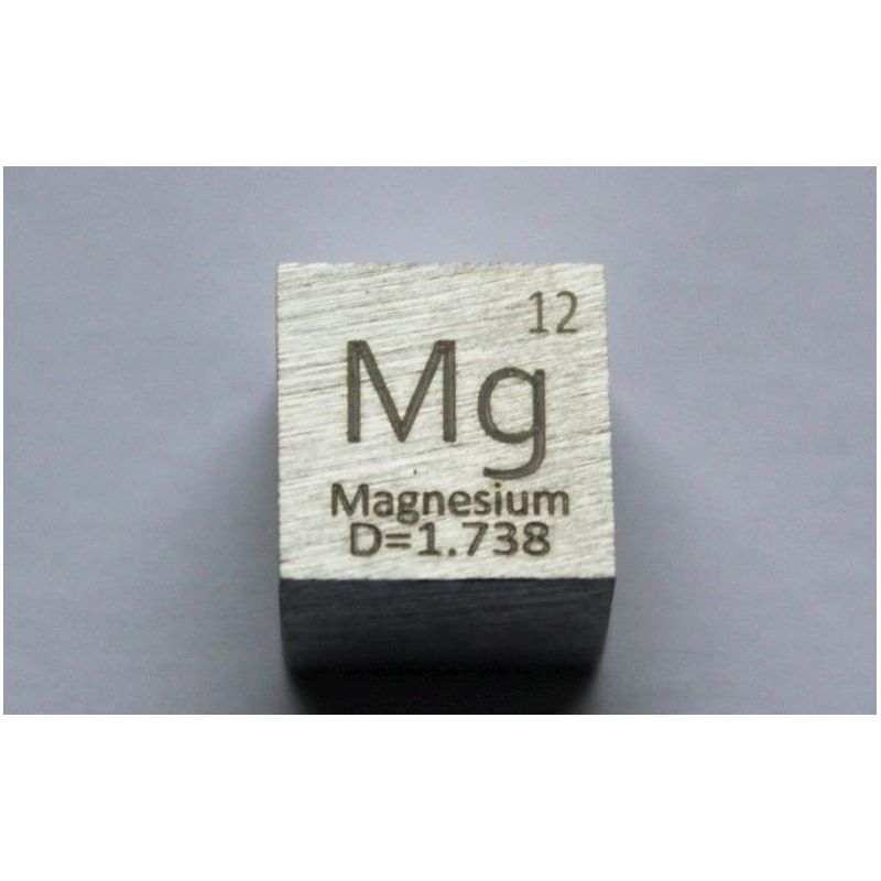 Magnesium Mg metal cube 10x10mm polished 99.95% purity cube