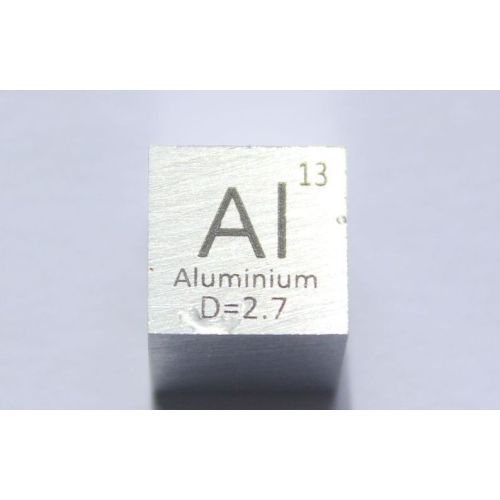 Aluminum Al metal cube 10x10mm polished 99.99% purity cube
