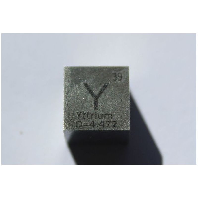 Yttrium Y metal cube 10x10mm polished 99.9% purity cube